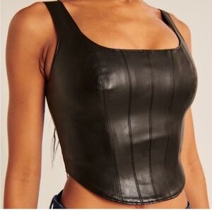 Abercrombie Vegan Leather Corset Top